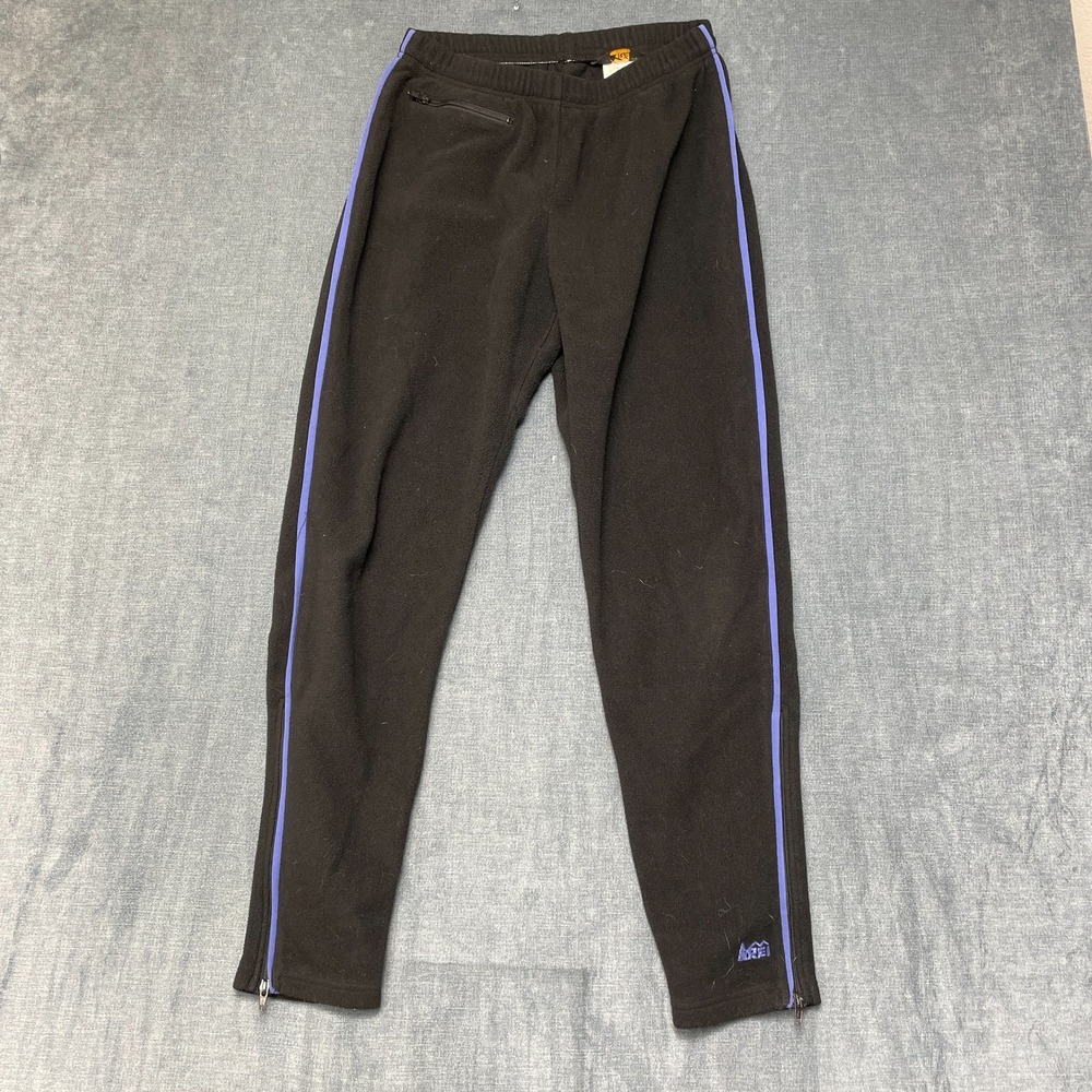REI Sweatpants Womens 28x29 Black Fleece Lined Winter Warm Outdoor Ankle Zip